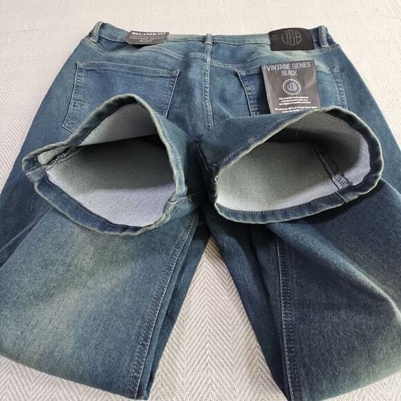 Vintage Genes Black VGB Jeans Men's 36W x 32L Relaxed Fit French Terry Denim NWT - Picture 4 of 16
